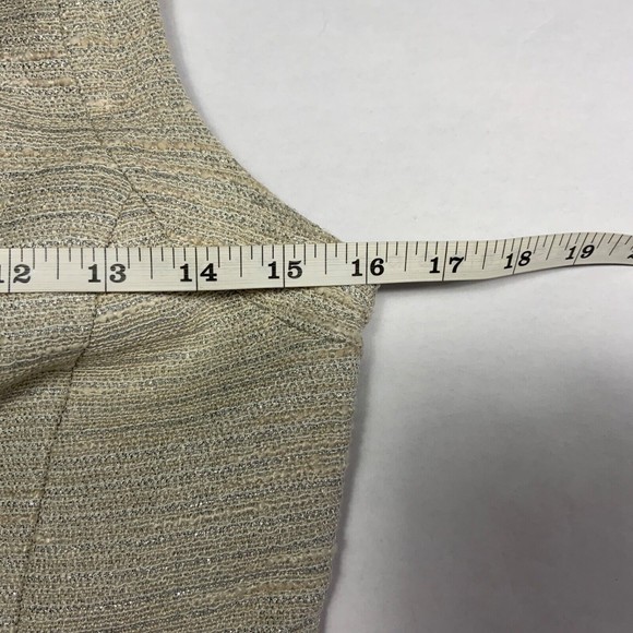 BANANA REPUBLIC Woman's Sz 0 Beige Tincel Peplum Sleeveless Blouse Shirt - Picture 7 of 8